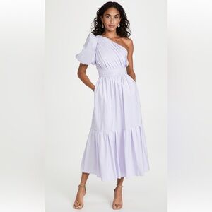 Self-Portrait Lilac One Shoulder Midi Dress